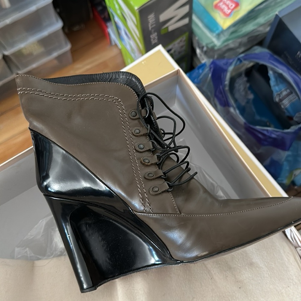Derek Lam Black and Brown Lace-Up Boots